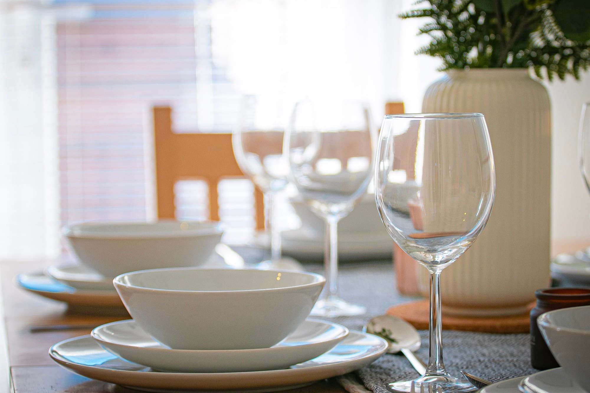 Short-let kitchen styling with fresh details in a Gough Groves managed property