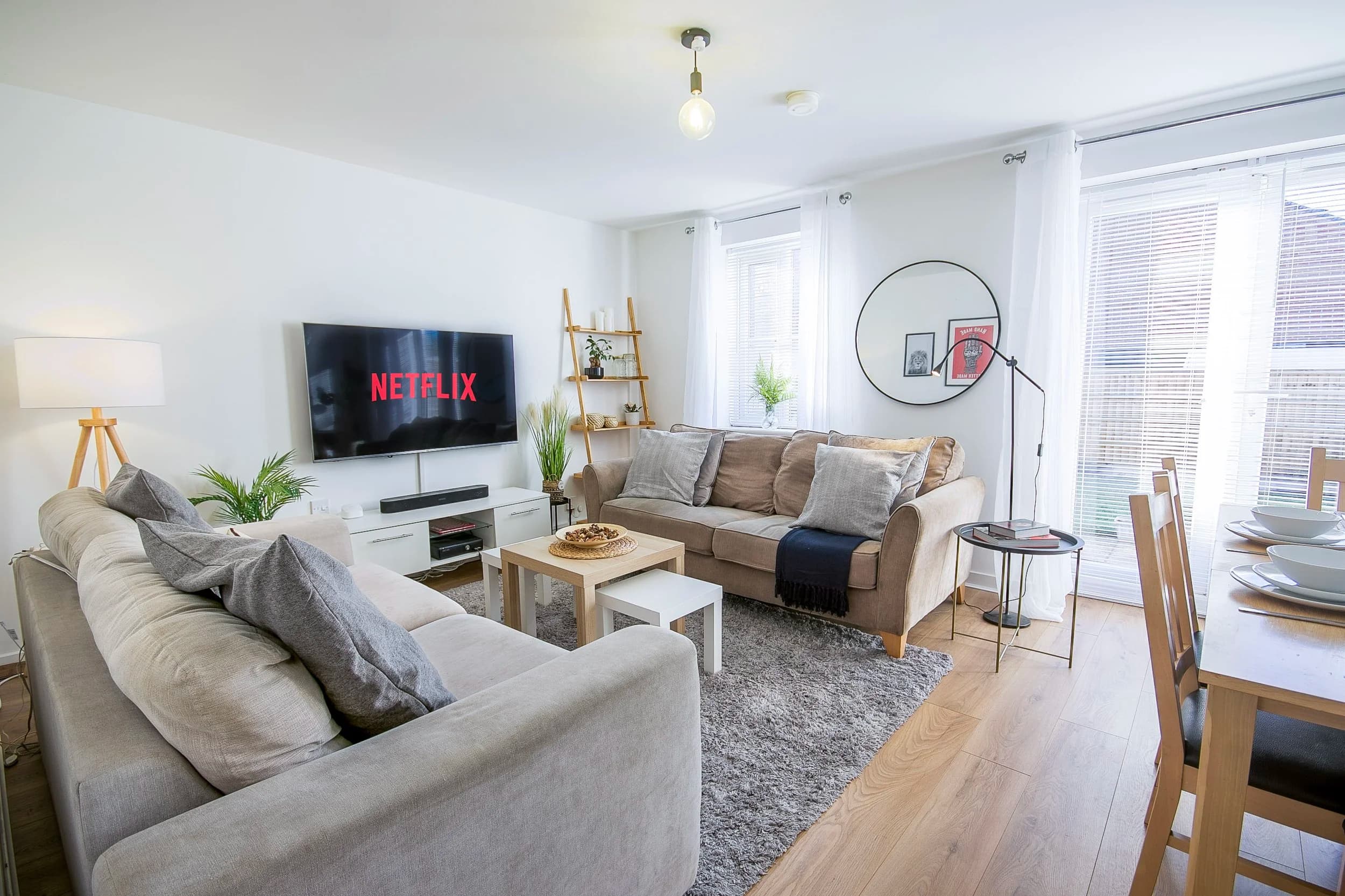 Professionally managed Airbnb living room
